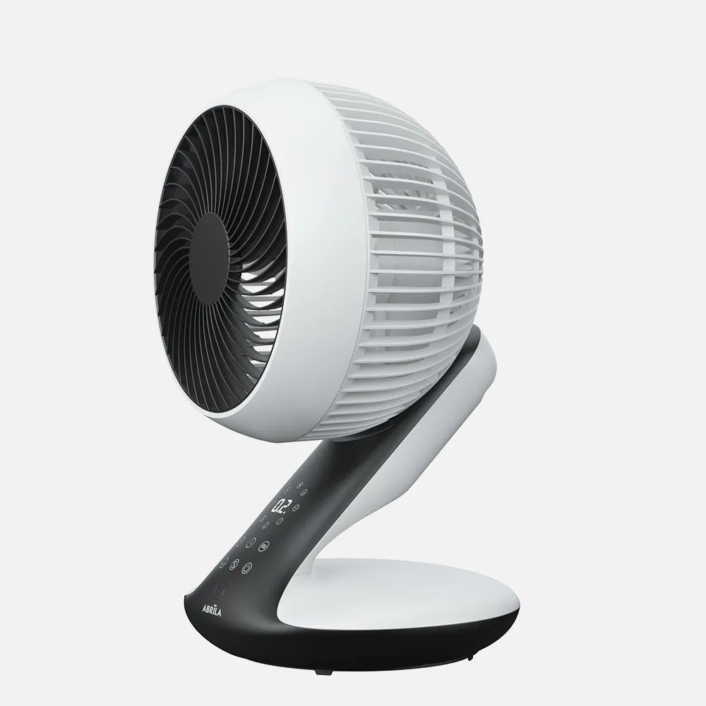 Ventilador DC de sobremesa Miera 20 W de FABRILAMP en color blanco/haya – vista de detalle