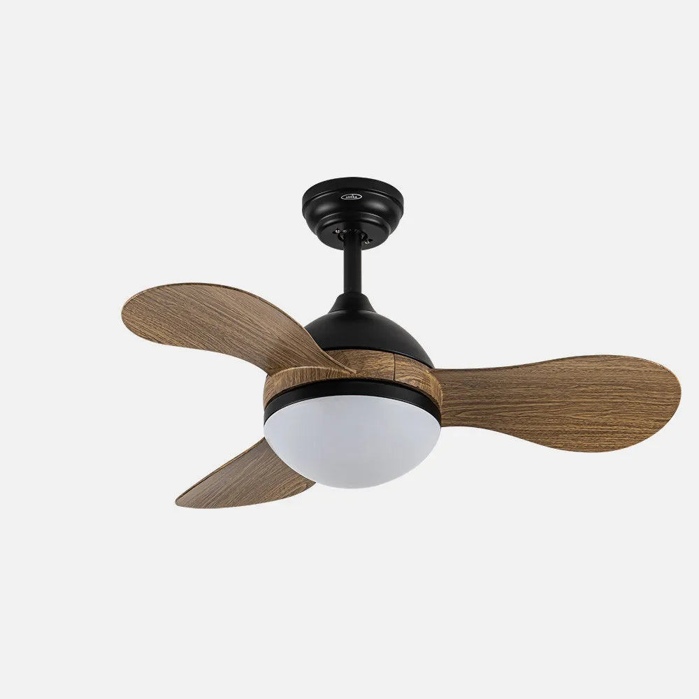 Ventilador de techo DC Sólido 91 cm con luz LED de FABRILAMP en color negro/madera