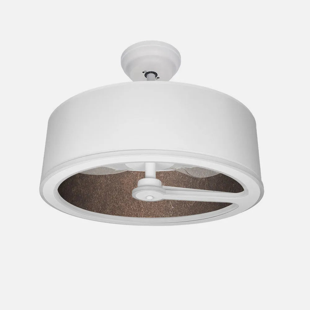 Ventilador de techo tipo plafón DC Tatiana 62 cm con luz LED de FABRILAMP en color blanco/óxido