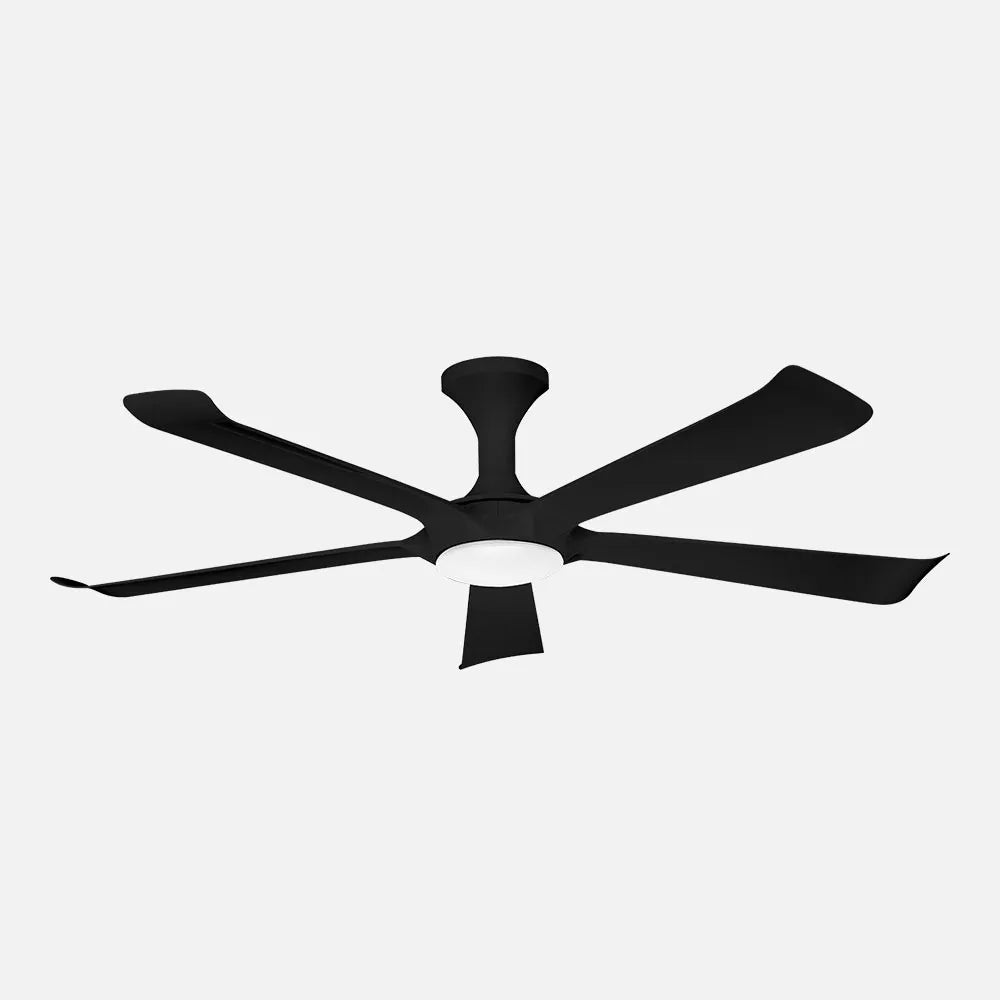 Ventilador de techo DC Vinaròs 144 cm con luz LED de FABRILAMP en color negro