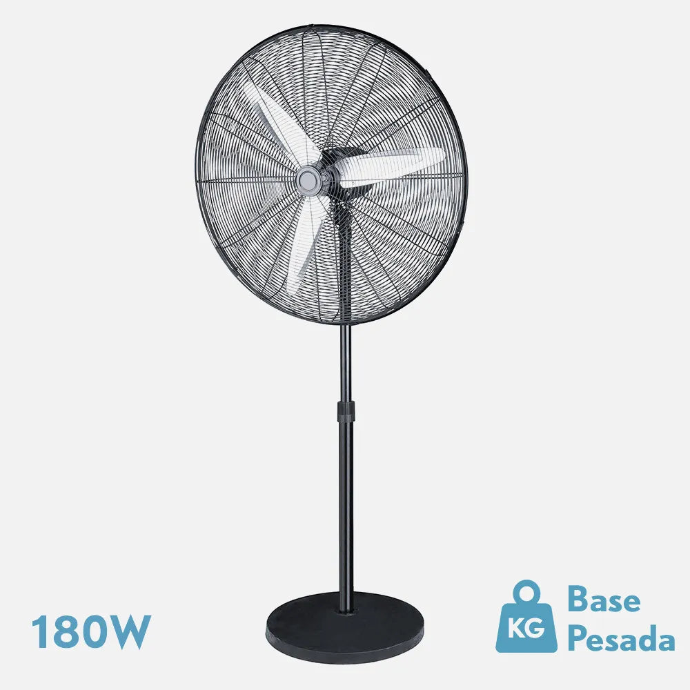 Ventilador de pie Alarcón 180 W de FABRILAMP en color negro/plata – vista de detalle