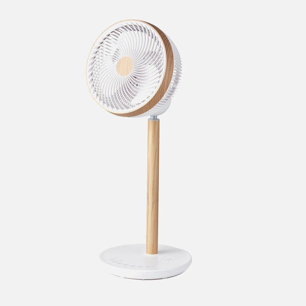 Ventilador DC de pie Colibrí 25 W de FABRILAMP en color blanco/haya – vista de detalle