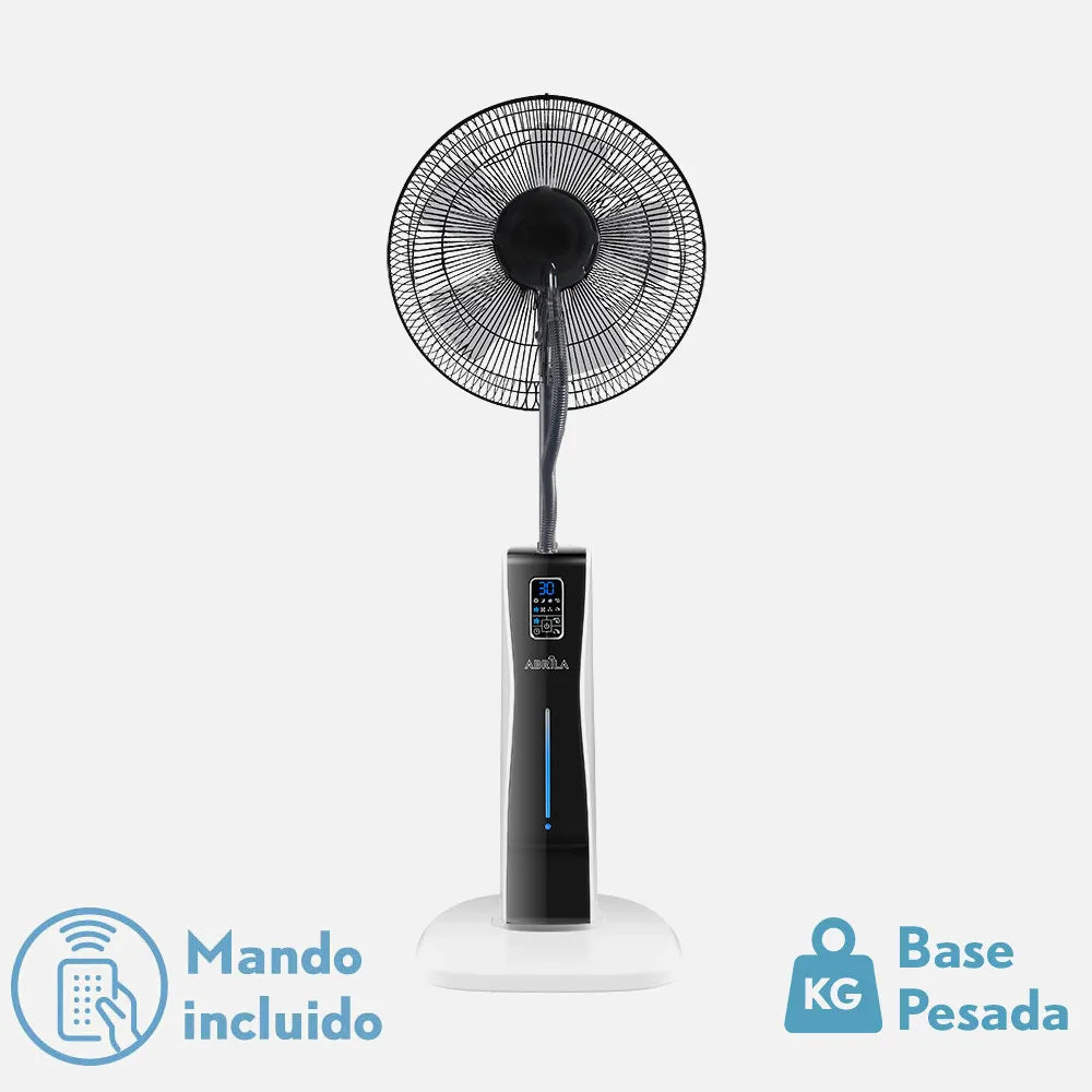 Ventilador nebulizador de pie Corvo 75 W de FABRILAMP en color blanco/negro – vista de detalle