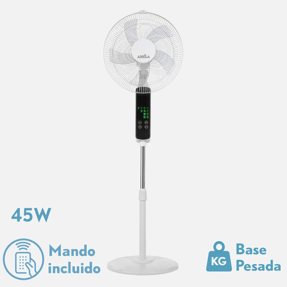Ventilador de pie Rodium 45 W de FABRILAMP en color blanco – vista de detalle