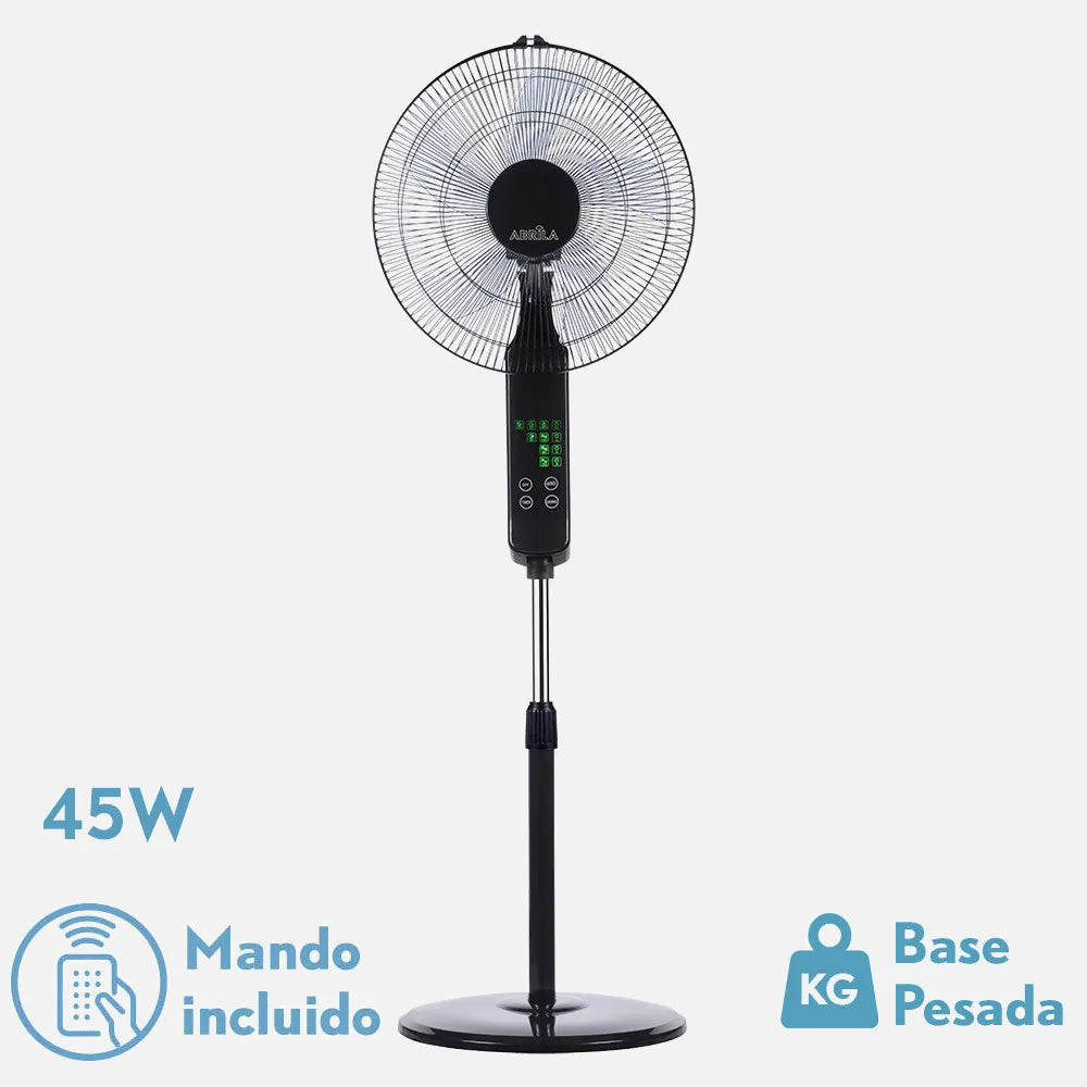 Ventilador de pie Rodium 45 W de FABRILAMP en color negro – vista de detalle