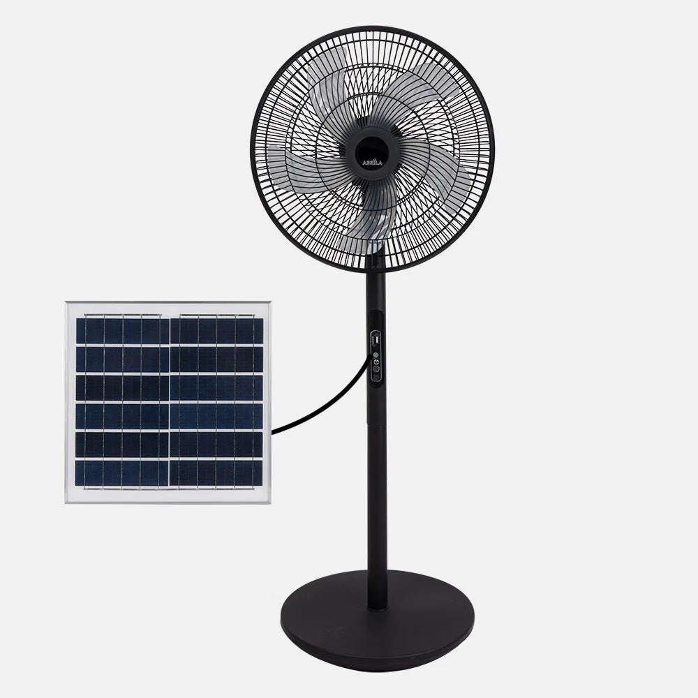 Ventilador de pie solar Rialto 30 W de FABRILAMP en color negro