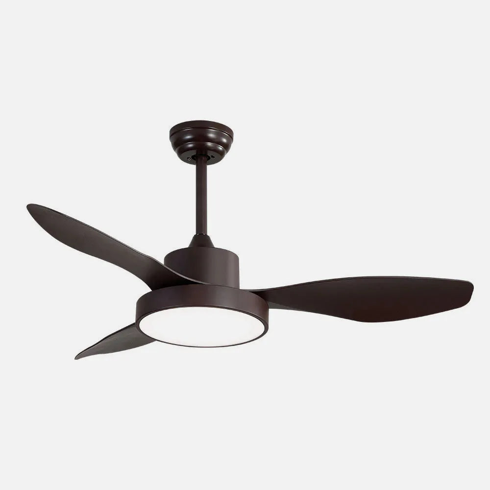 Ventilador de techo DC Hayate 120 cm con luz LED de FABRILAMP en color marrón