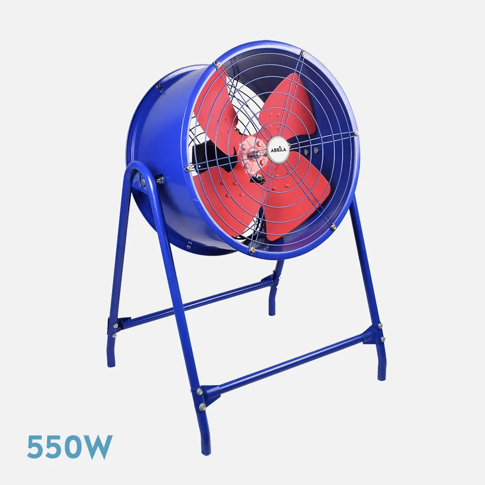 Ventilador industrial Dana 550 W de FABRILAMP en color azul/rojo – vista de detalle