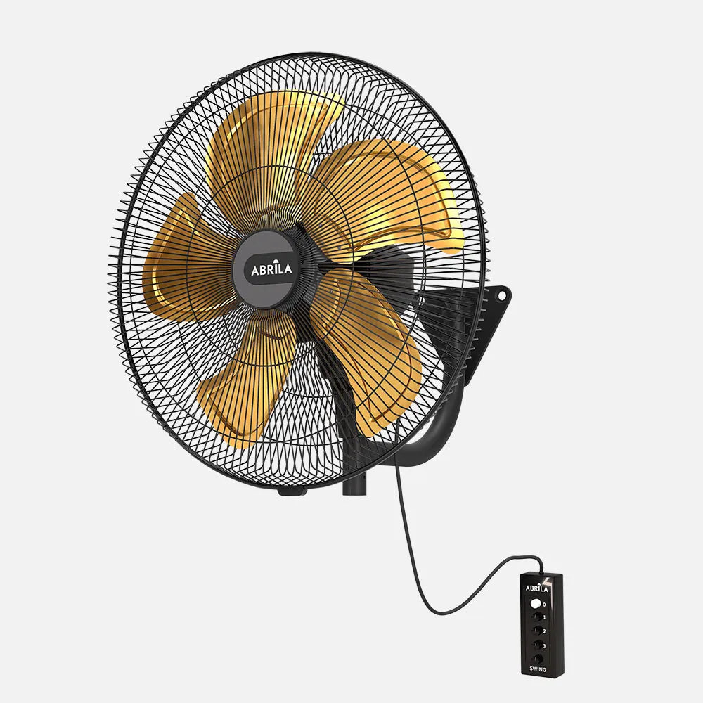 Ventilador de pared Velero 209 W de FABRILAMP en color negro/oro