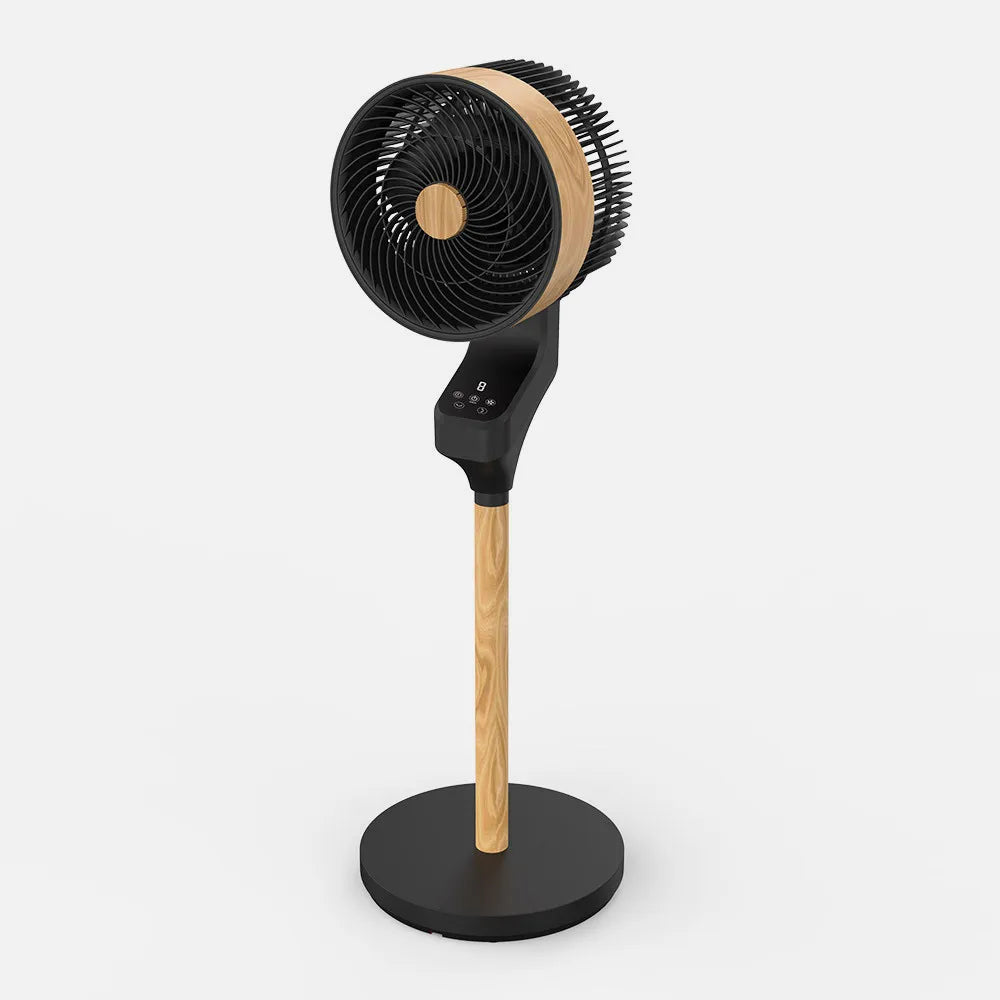 Ventilador de pie Bizancio 50 W de FABRILAMP en color negro/haya