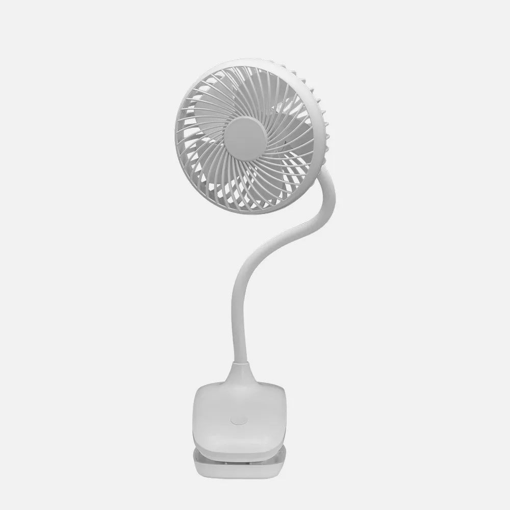 Ventilador recargable de sobremesa con pinza Sines 5 W de FABRILAMP en color blanco