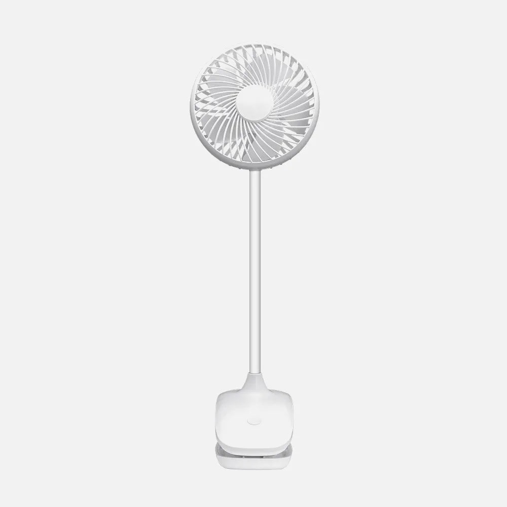 Ventilador recargable de sobremesa con pinza Sines 5 W de FABRILAMP en color blanco – vista de detalle