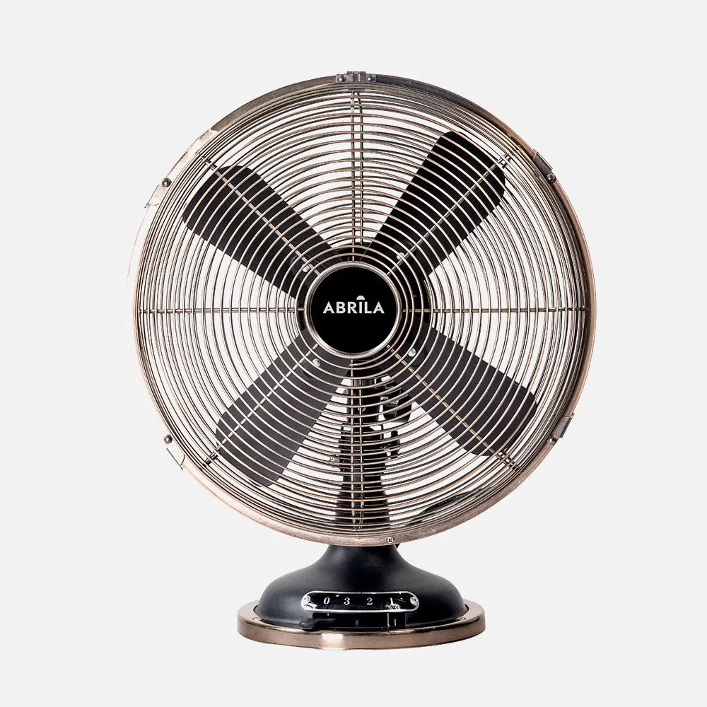 Ventilador de sobremesa Capitolio 37 W de FABRILAMP en color negro/cobre – vista de detalle