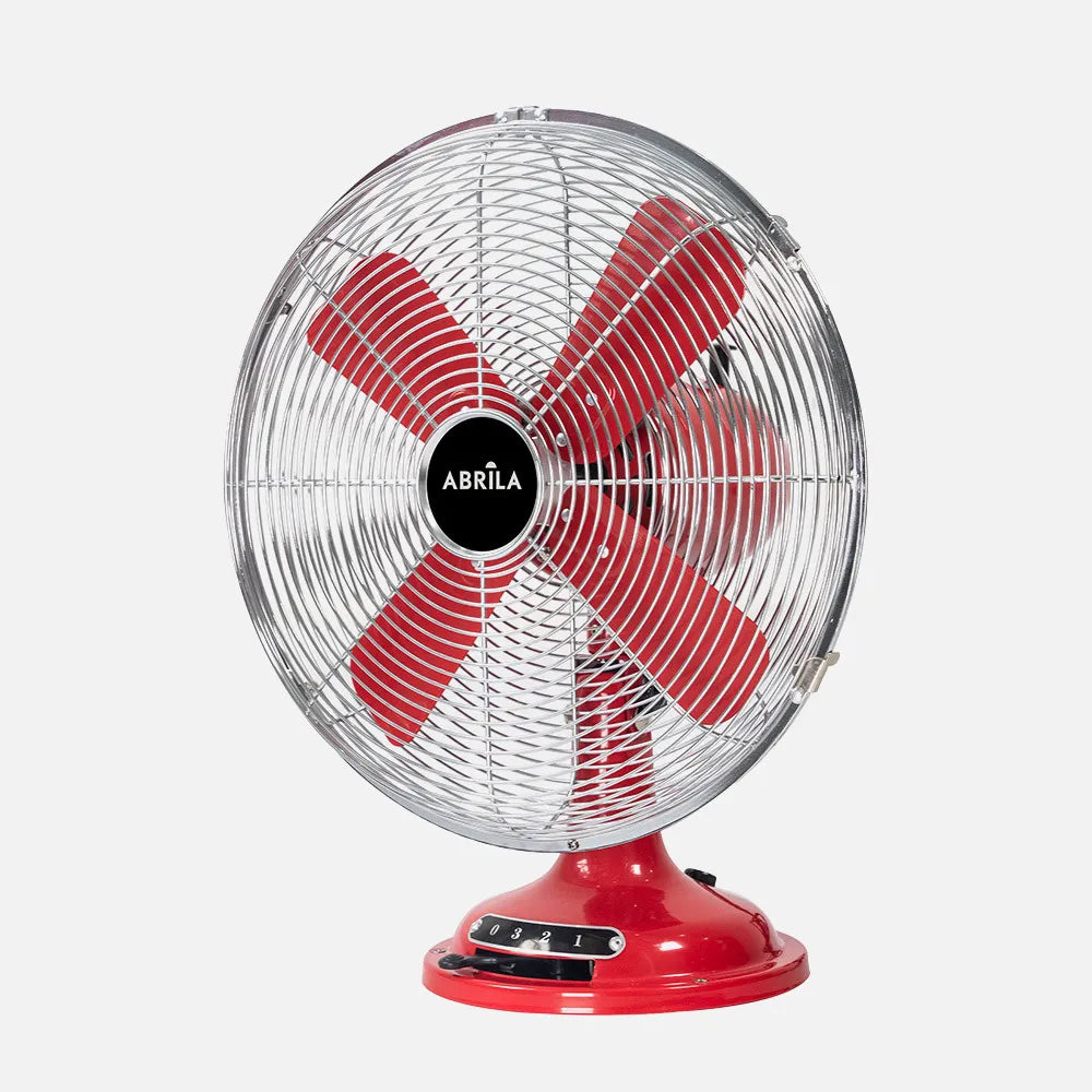 Ventilador de sobremesa Capitolio 37 W de FABRILAMP en color rojo/cromo – vista de detalle