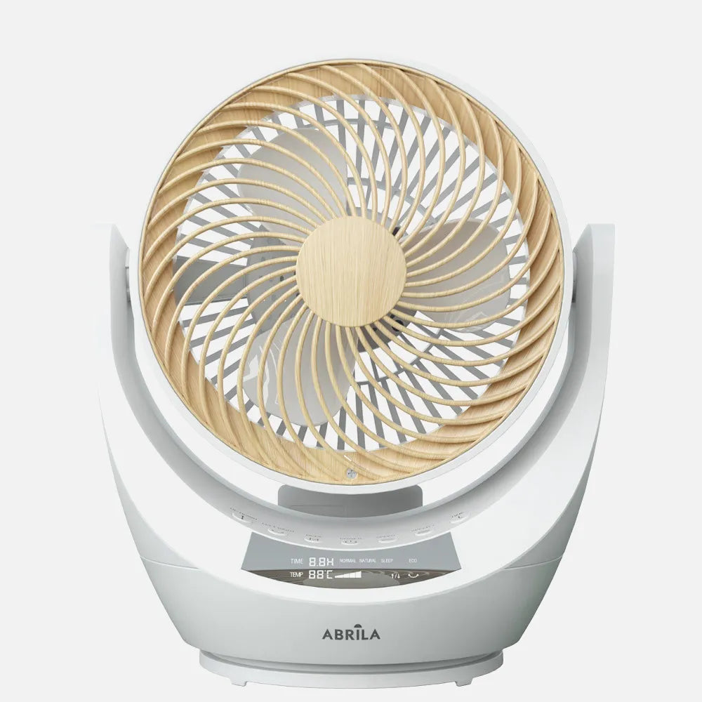 Ventilador de sobremesa Navia 40 W de FABRILAMP en color blanco/haya – vista de detalle