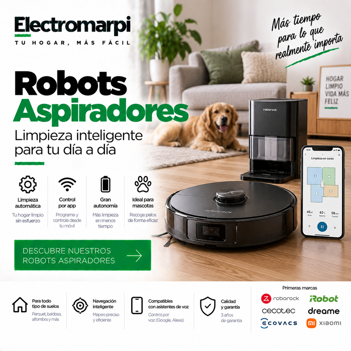 Robots aspiradores con navegación inteligente, app y función fregado - Electromarpi