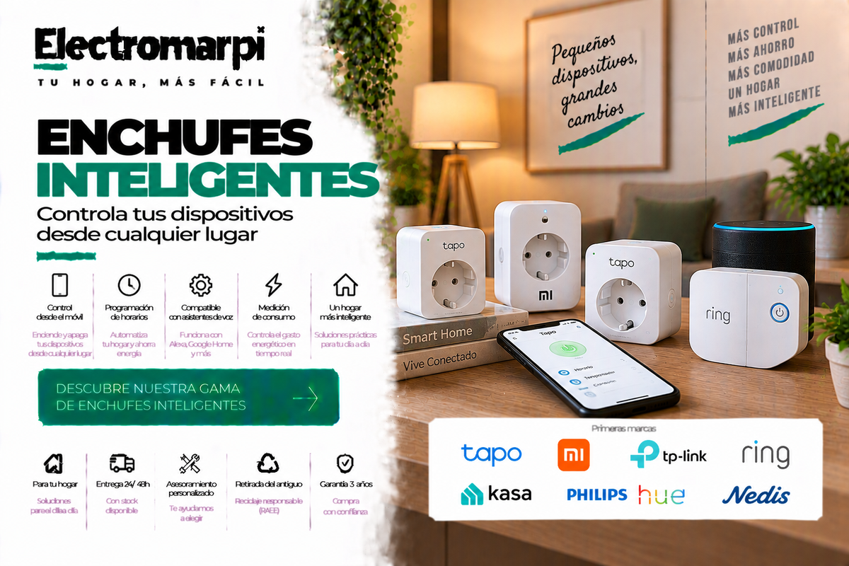 Enchufes inteligentes WiFi con control desde móvil, programación horaria y medición de consumo - Electromarpi