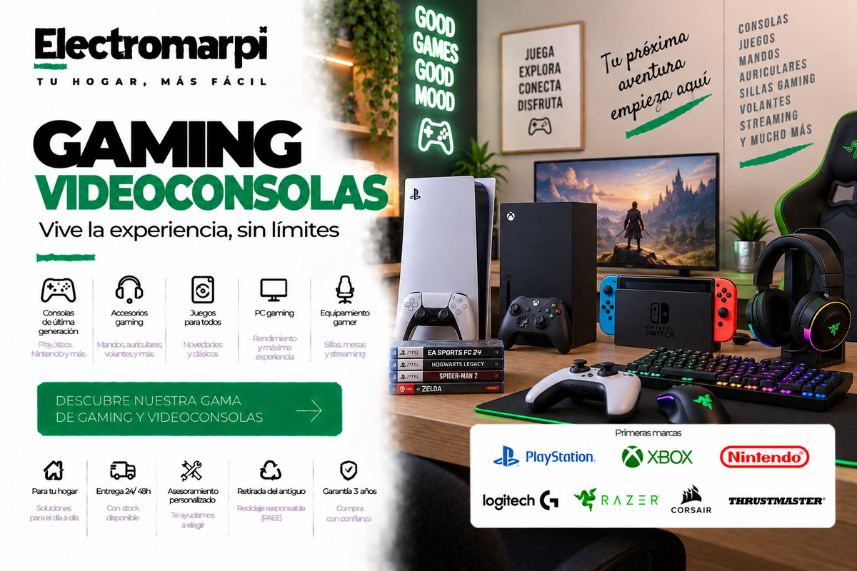 Gaming y videoconsolas con consolas, juegos, mandos y accesorios gamer - Electromarpi