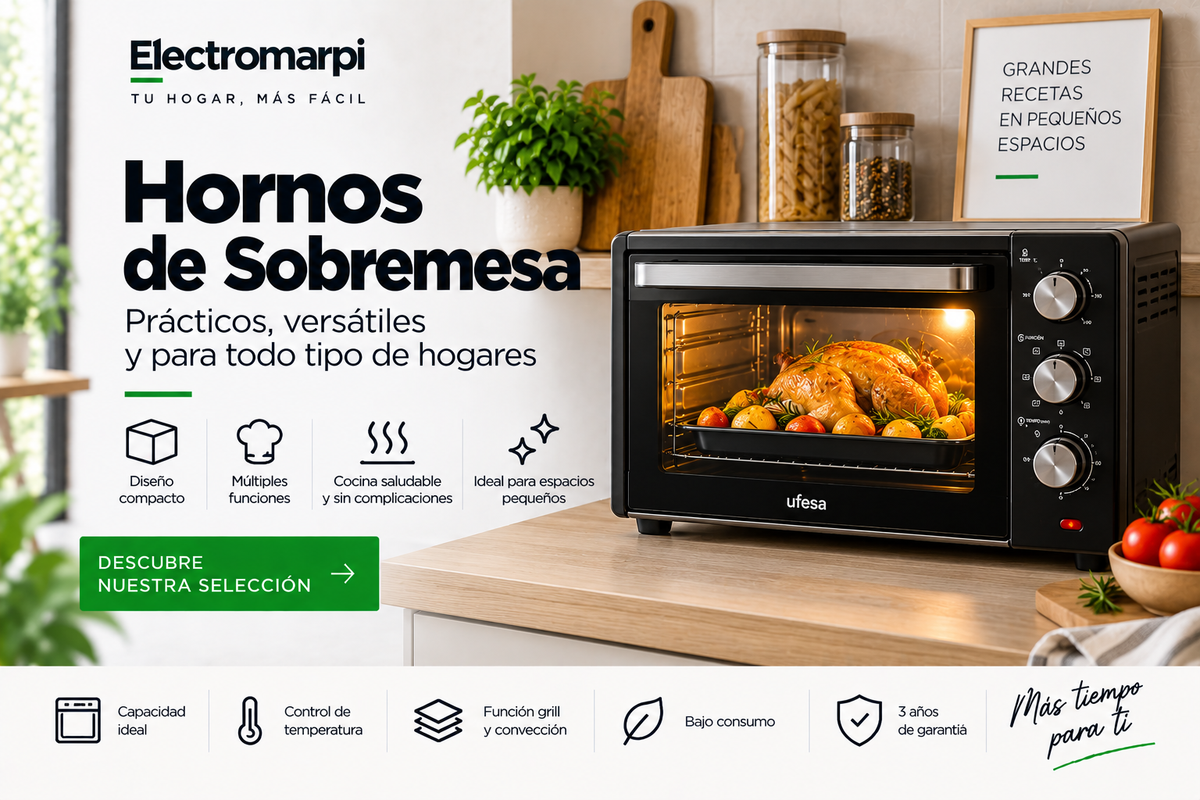 Hornos de sobremesa compactos y versátiles para cocinas pequeñas - Electromarpi