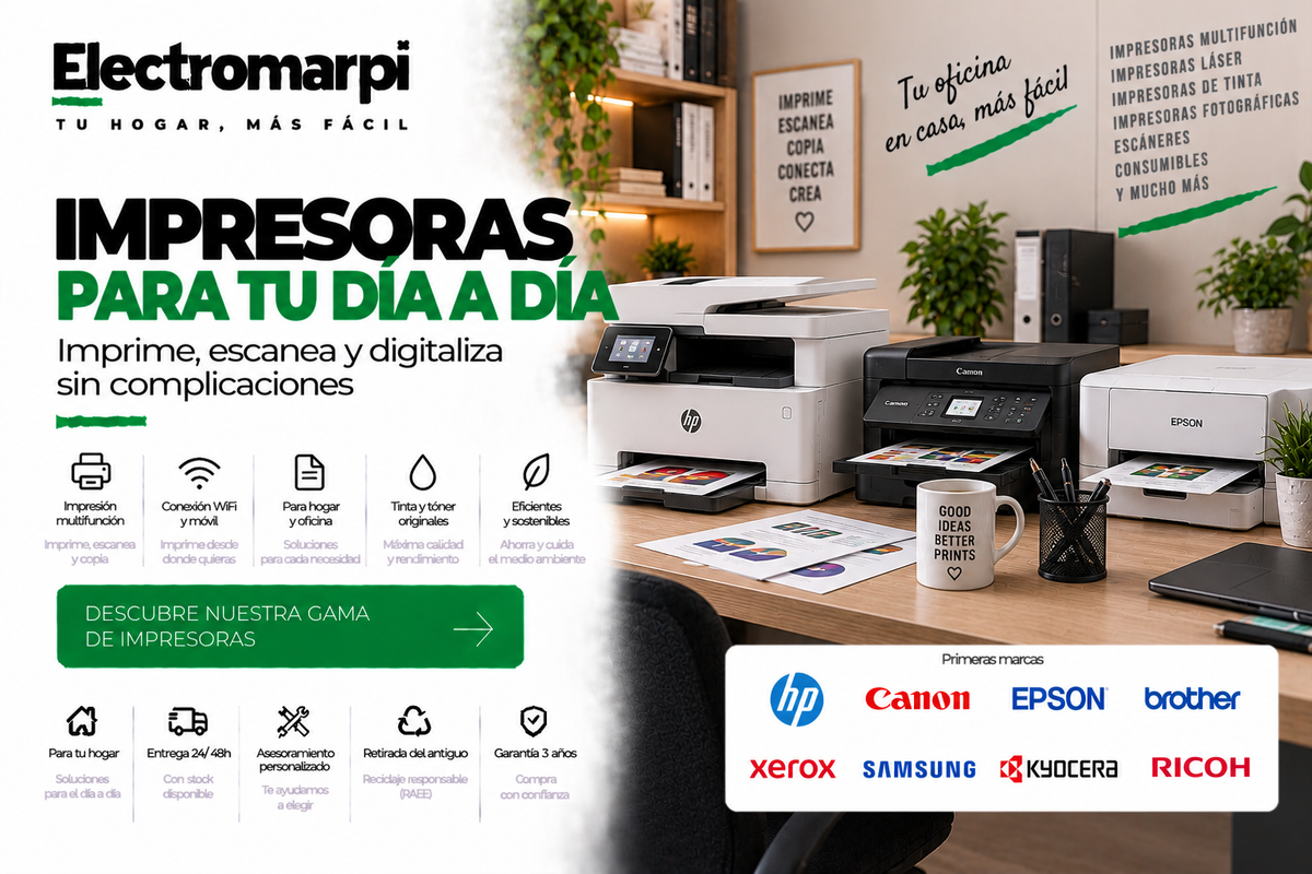 Impresoras multifunción, láser y de tinta para hogar y oficina - Electromarpi