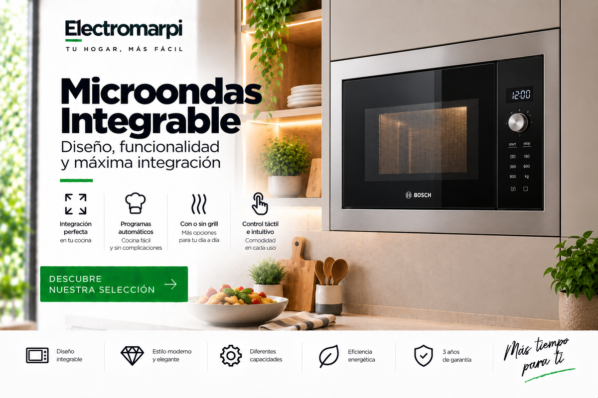 Microondas integrables con diseño encastrable y diferentes capacidades - Electromarpi