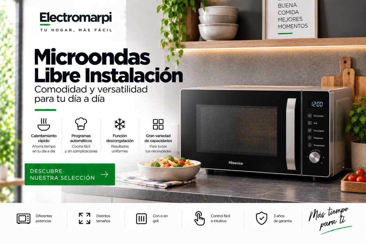 Microondas de libre instalación con diferentes capacidades y funciones - Electromarpi