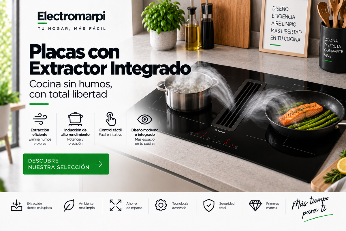 Placas de inducción con extractor integrado para una cocina sin humos - Electromarpi