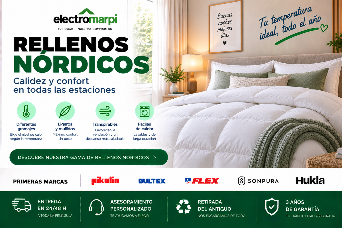 Rellenos nórdicos ligeros, transpirables y disponibles en distintos gramajes para un descanso confortable - Electromarpi