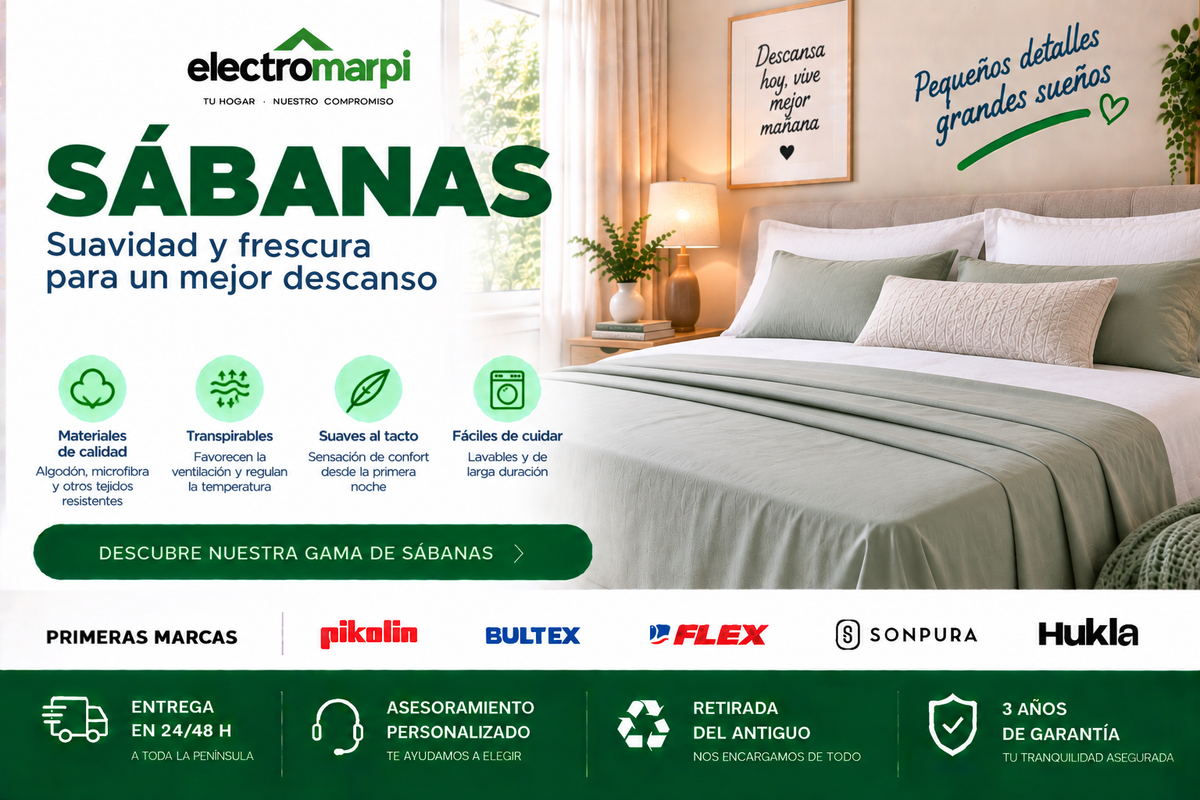 Sábanas suaves, transpirables y fáciles de cuidar para un descanso confortable - Electromarpi
