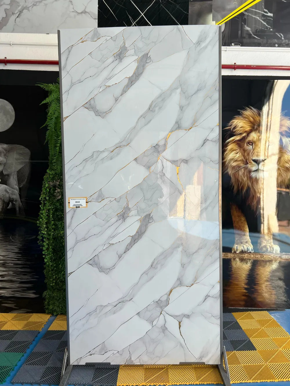 Placa decorativa polvo de piedra Mármol Zeus 260 x 122 cm