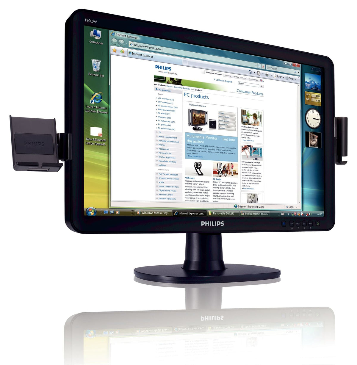 MONITOR PHILIPS 19" NEGRO 190CW8FB/191