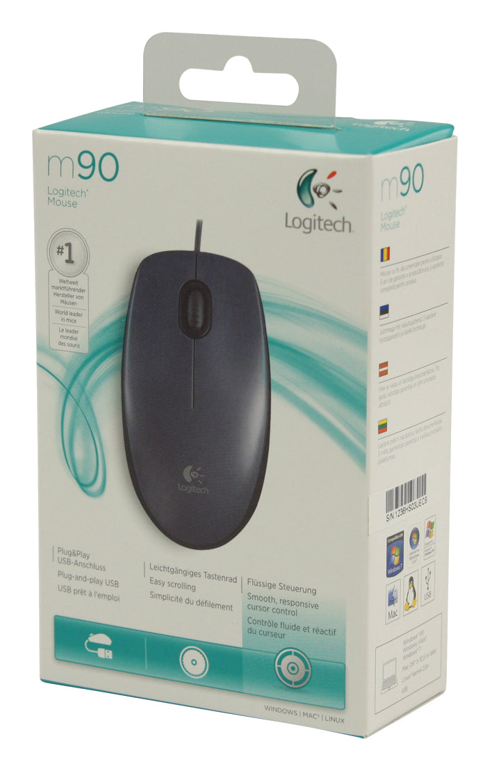 RATON LOGITECH MOUSE M90 CABLE OPTICO USB