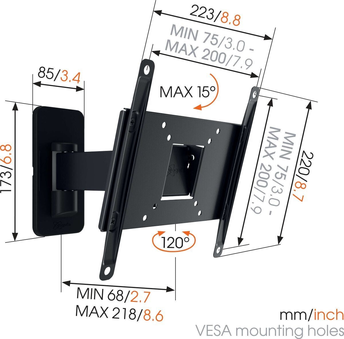 SOPORTE TV VOGEL'S MA2030-B1 1 BRAZO 19"-40" 15KG
