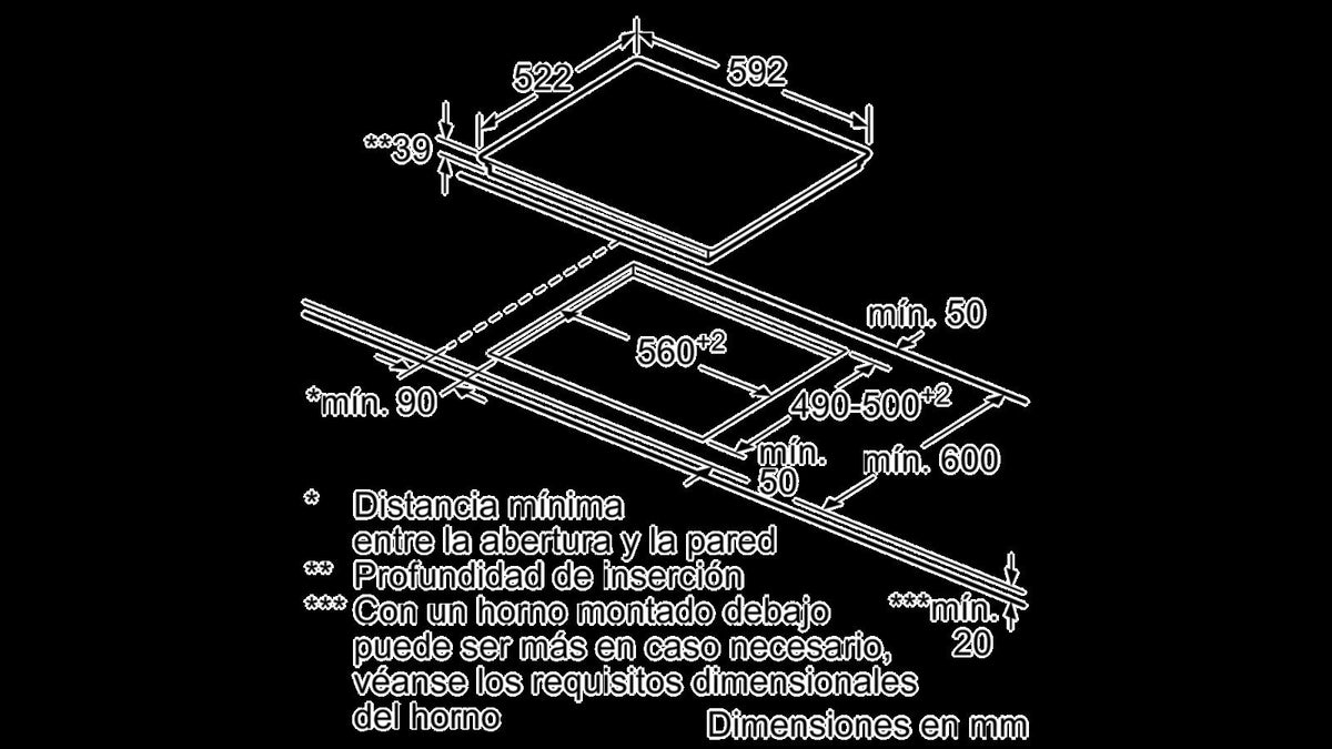 ENCIM. BALAY 3EB767LQ 3F 32CM VITRO BISELADA