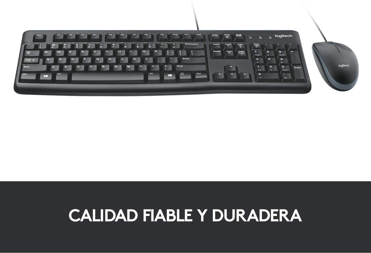 TECLADO+RATON LOGITECH MK120 CON CABLE USB