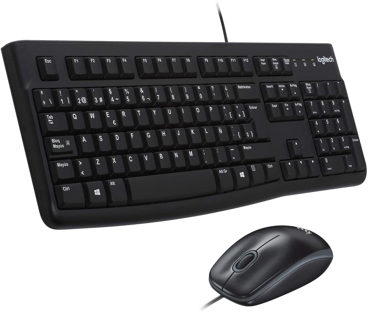 TECLADO+RATON LOGITECH MK120 CON CABLE USB