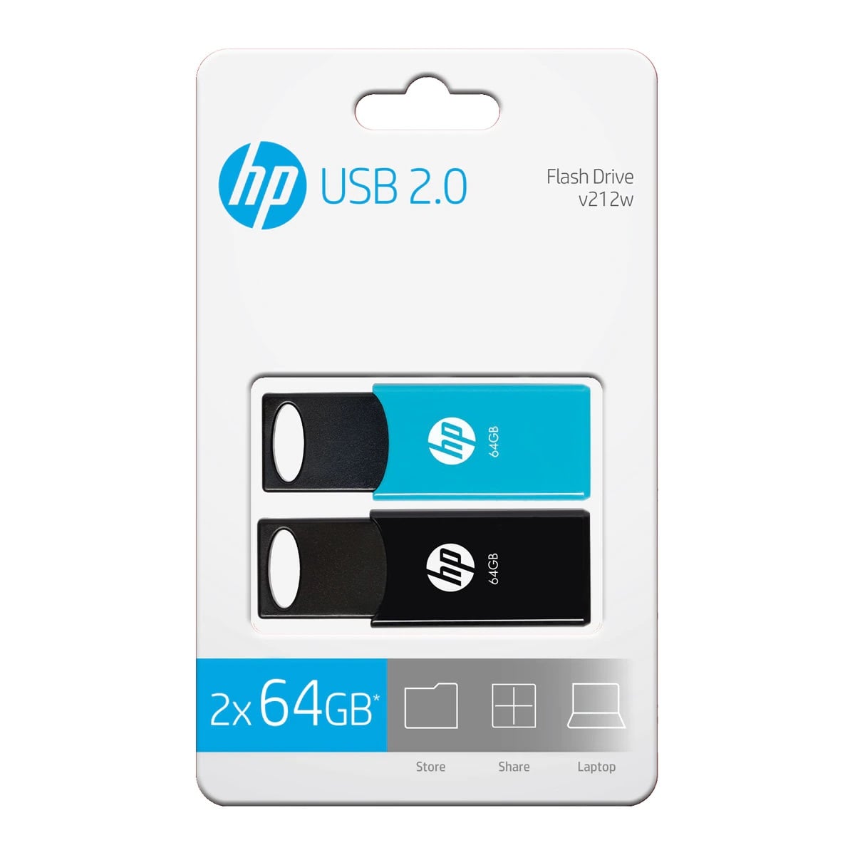 MEMORIA USB HP 212 2X64GB BLANCA 2.0 TWIN