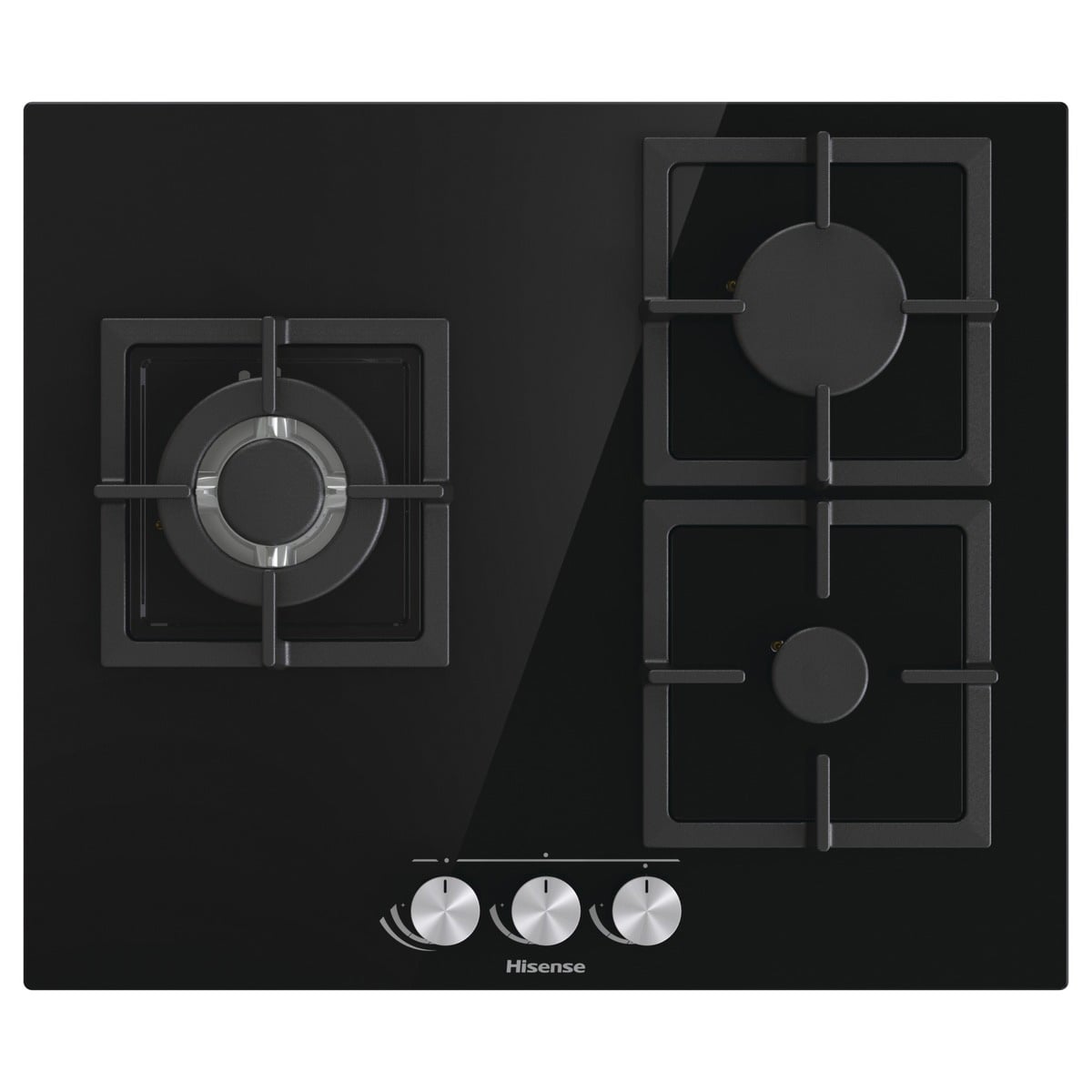 Hisense GG633B placa de gas 3 fuegos cristal negro – imagen principal