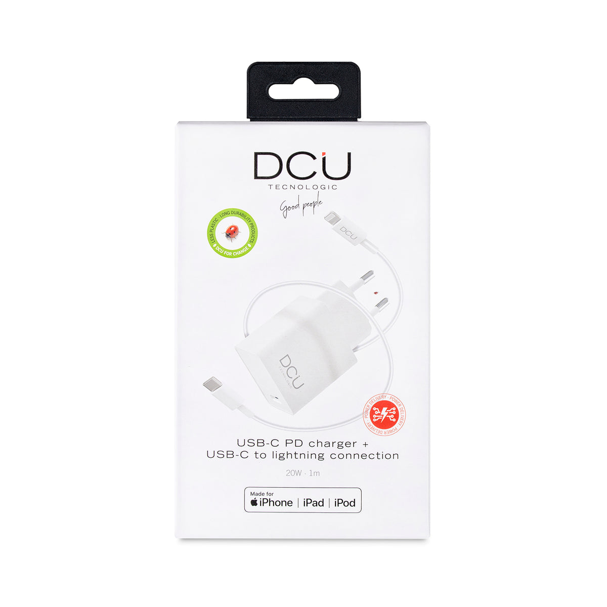 CARGADOR DCU 1XUSB C DE 20W + CABLE LIGHTNING 1M