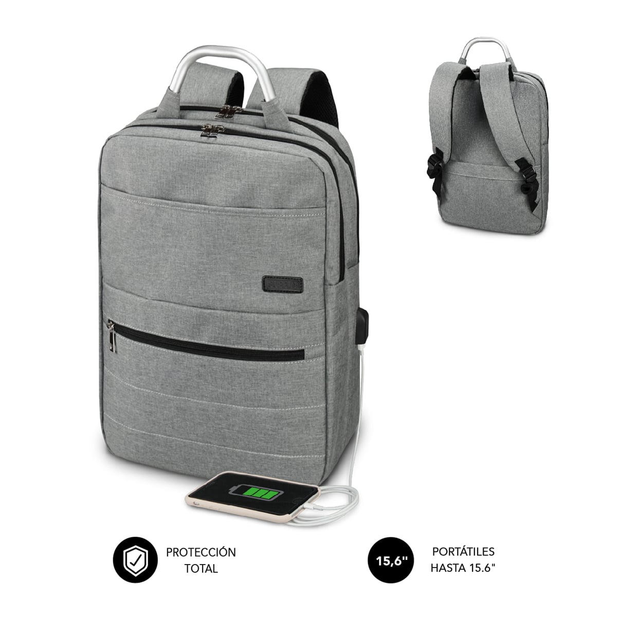 MOCHILA PC SUBBLIM ELITE AIRPPADING 15,6" GREY