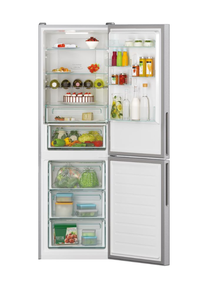 Frigorífico combi Candy CCE7T618ES – vista frontal y acabado