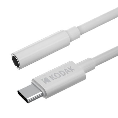 CABLE KODAK JACK 3,5 HEMBRA a USB C 10CM BLANCO