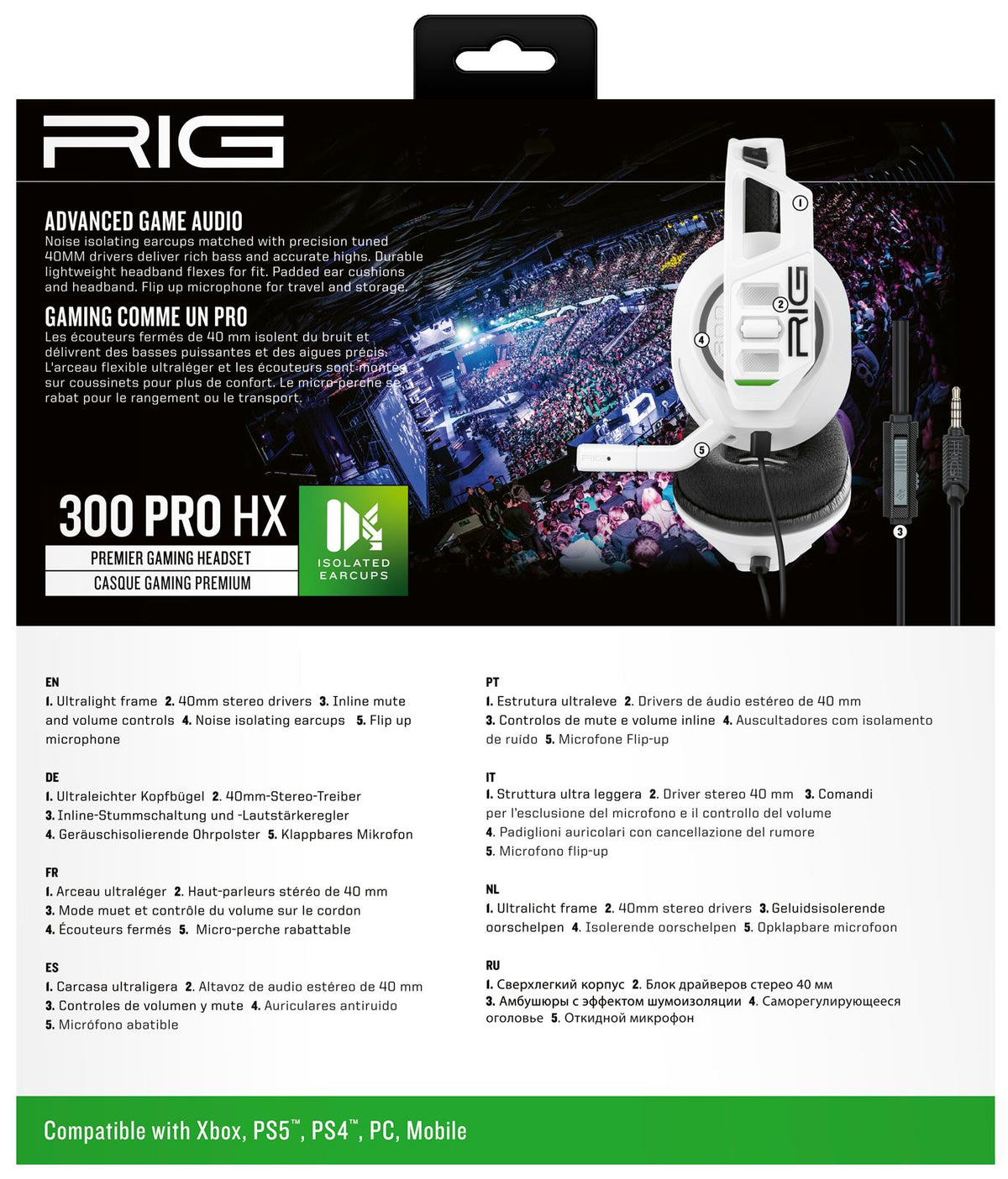 AURICULARES NACON RIG 300HX PRO XBOX X/S Y ONE B