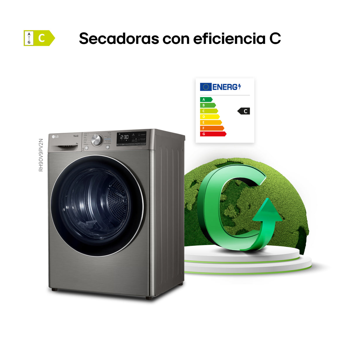 SECADORA LG RH90V9PV2N 9K BC INOX DSP WIFI (A+++)