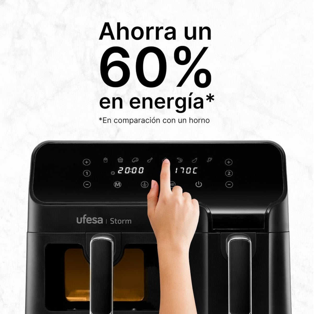 FREIDORA AIRE UFESA STORM 9L(5,5L+3,5L)DOBL.SIMULT