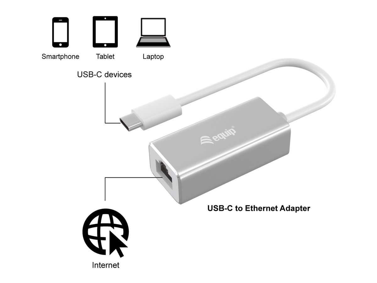 ADAPTADOR USB-C A RJ45 GIGABIT EQUIP CONCEPTRONIC