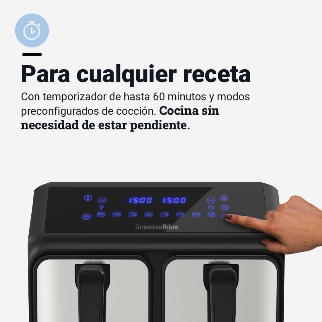 FREIDORA AIRE U.BLUE 6008DB DOBLE DIG 2X4=8LTS