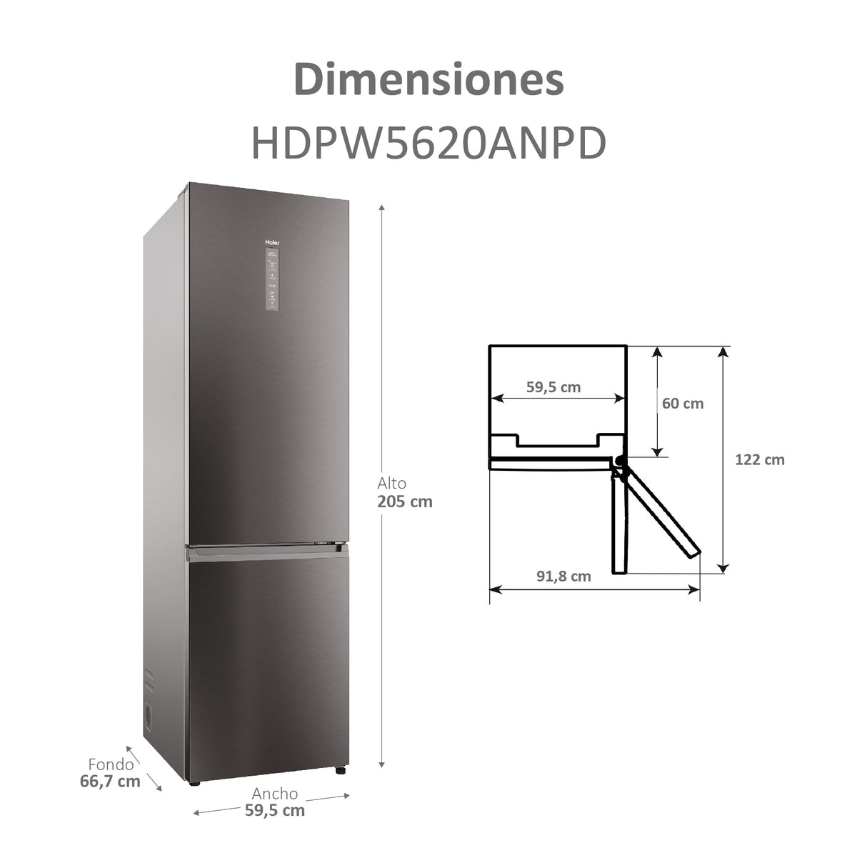 Frigorífico combi Haier HDPW5620ANPD, imagen complementaria 12