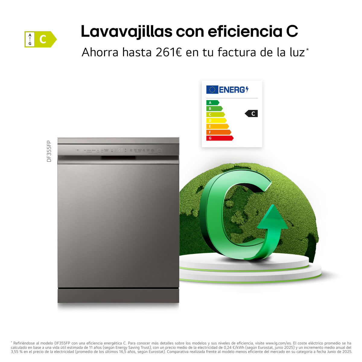 LVJ. LG DF355FP INOX INV. 3ªBAND QUADW DSP