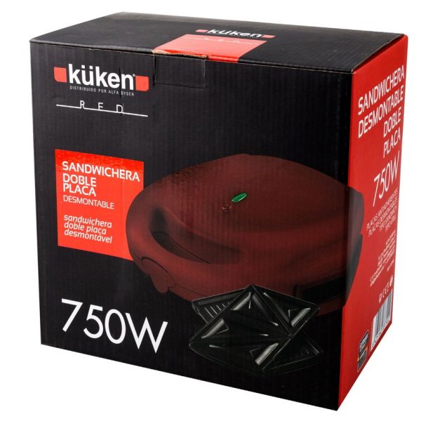 SANDWICH. KUKEN 33790 750W GRILL Y SANDWICH RED
